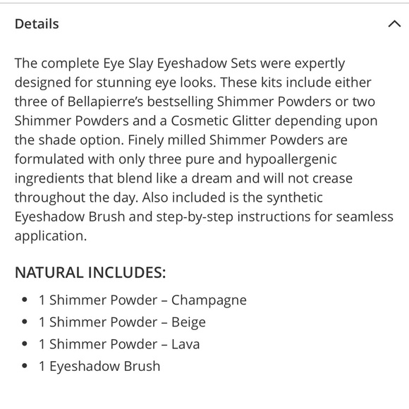 Bellapierre Eye Slay Natural Shimmer Eyeshadow Powder Brush Set New 4pc. Kit NIB - Picture 2 of 6